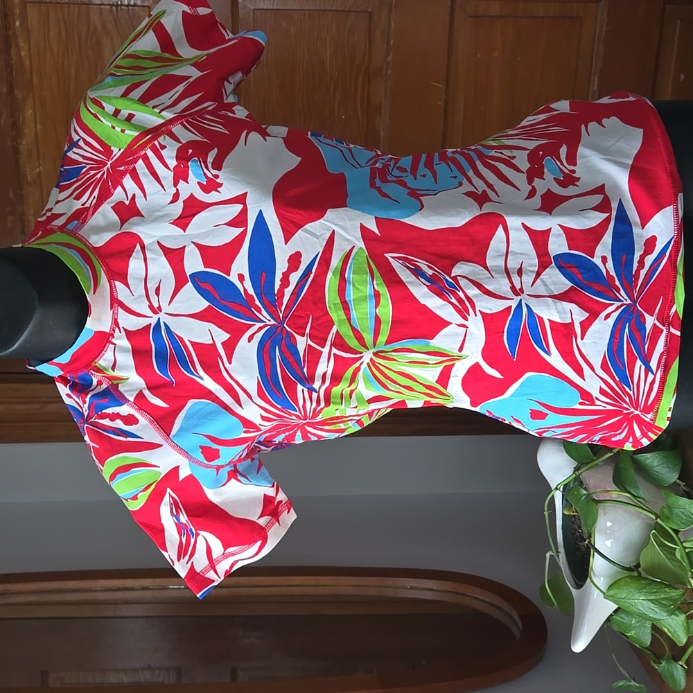 J. Crew Tropical Flower Short Sleeve Rash Guard Small